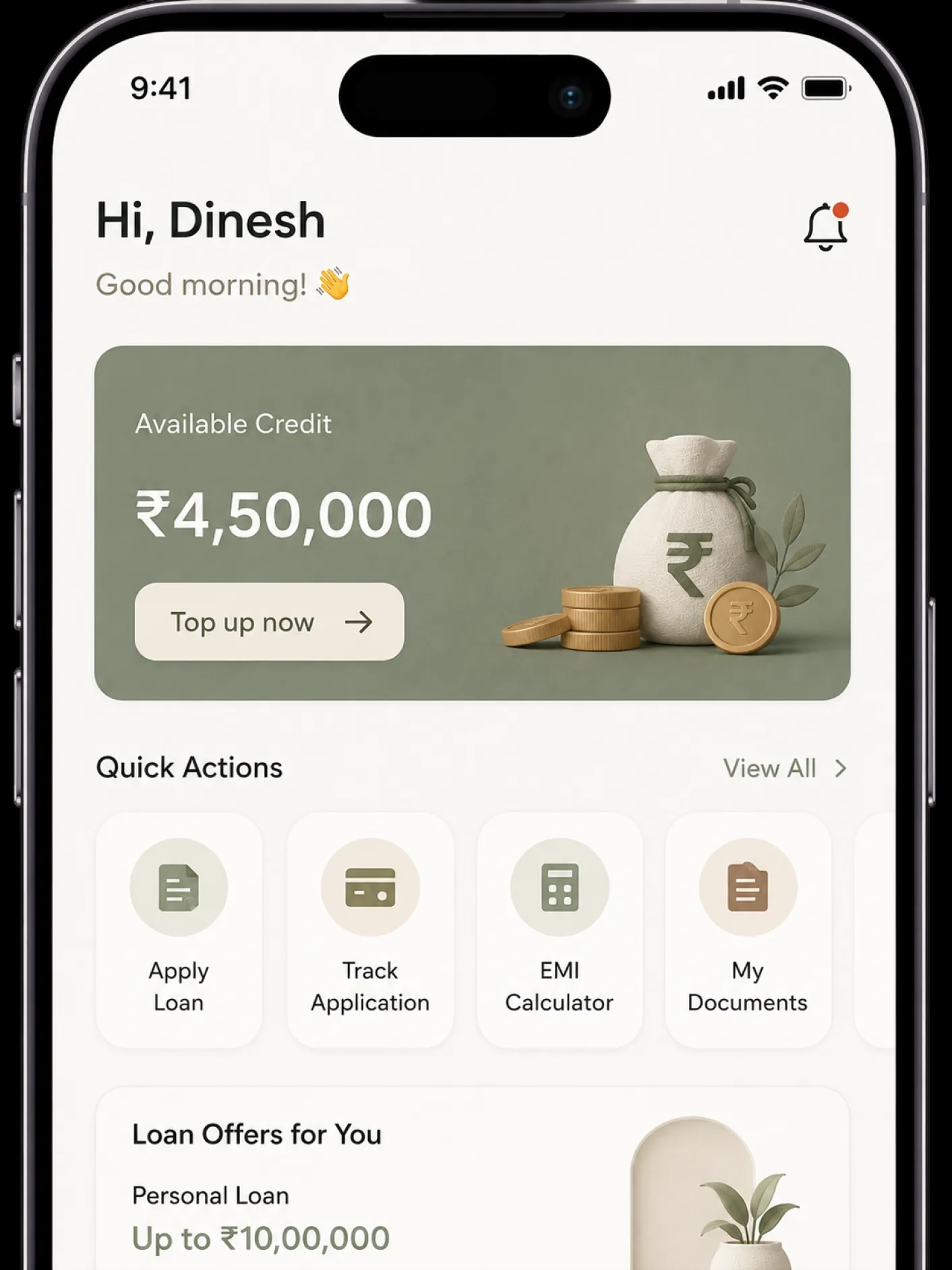 kred lending platform on mobile phone