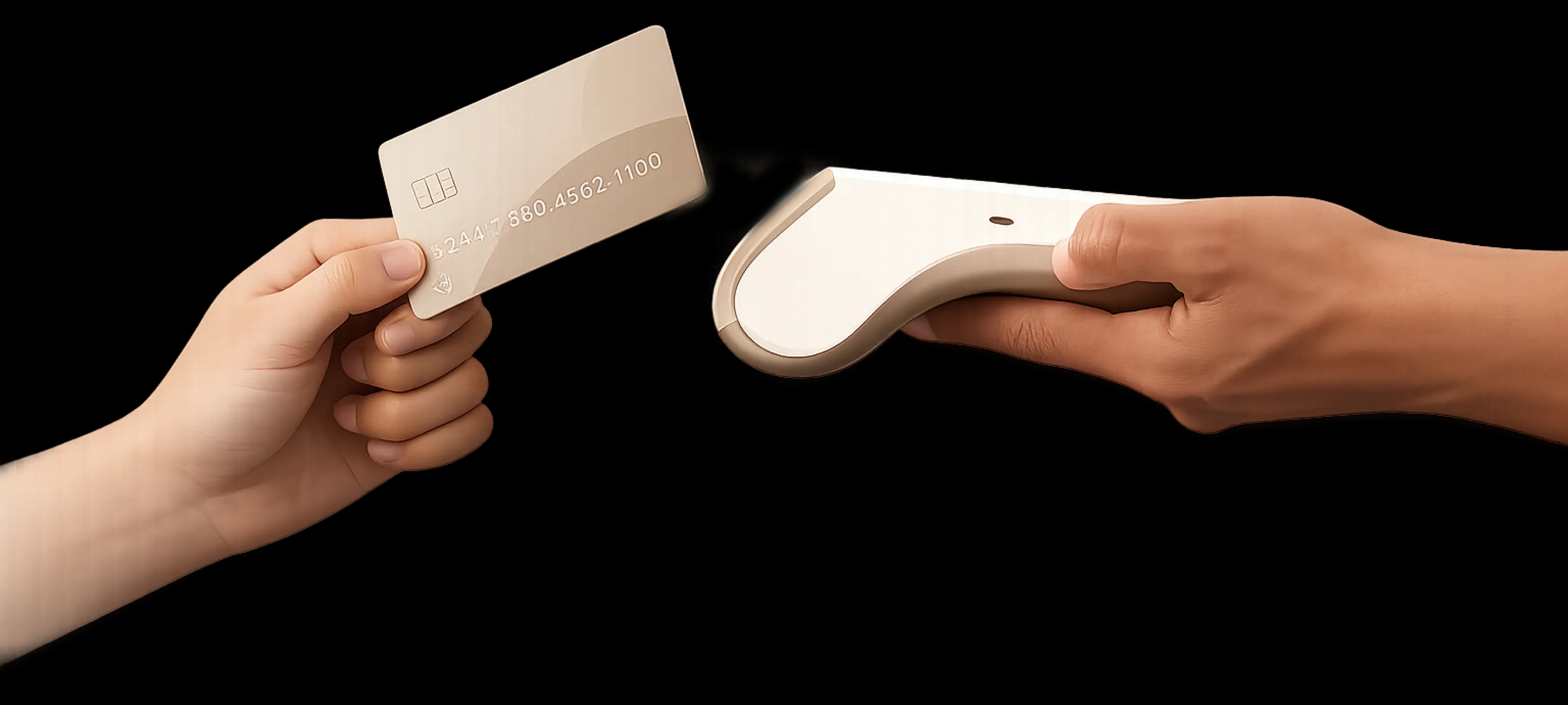 A merchant accepting a card payment on a point-of-sale terminal