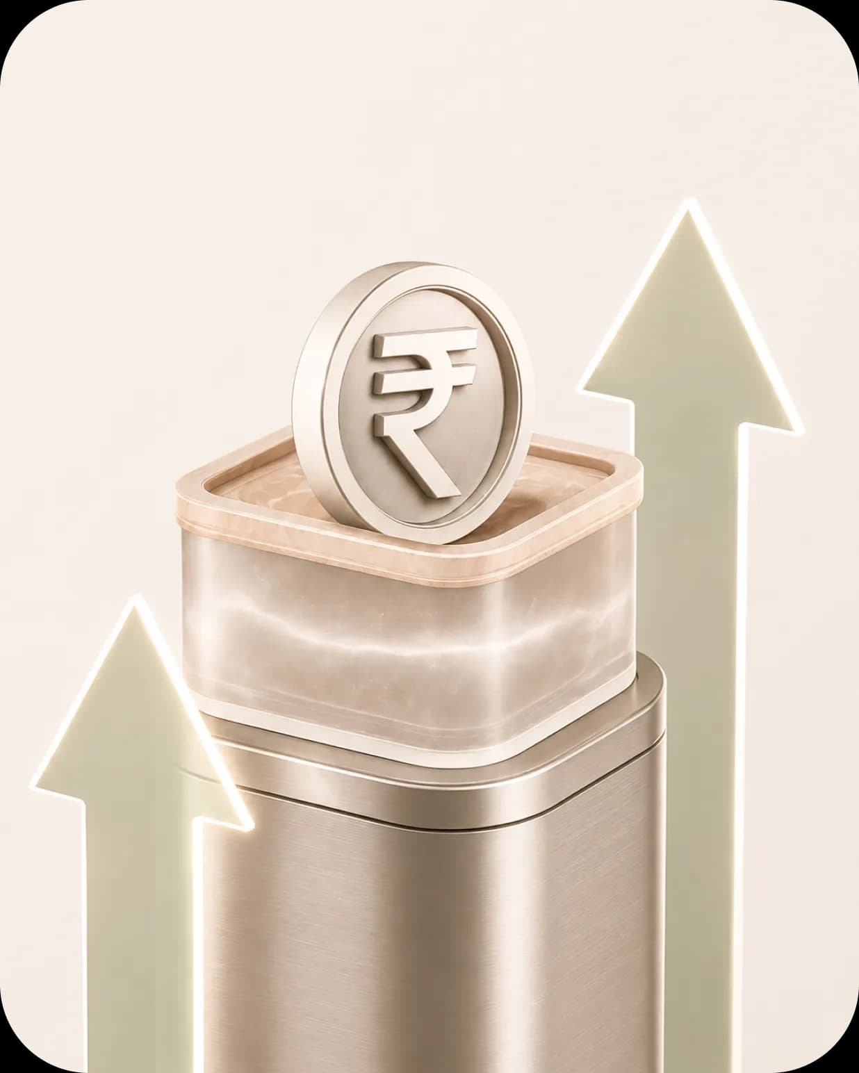 Rupee coin growth illustration