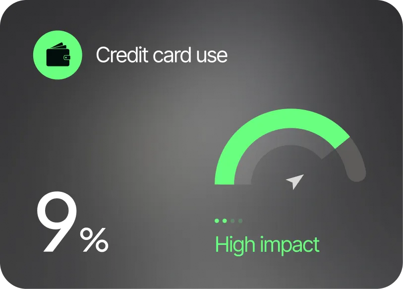 Credit card use impact at 9 percent